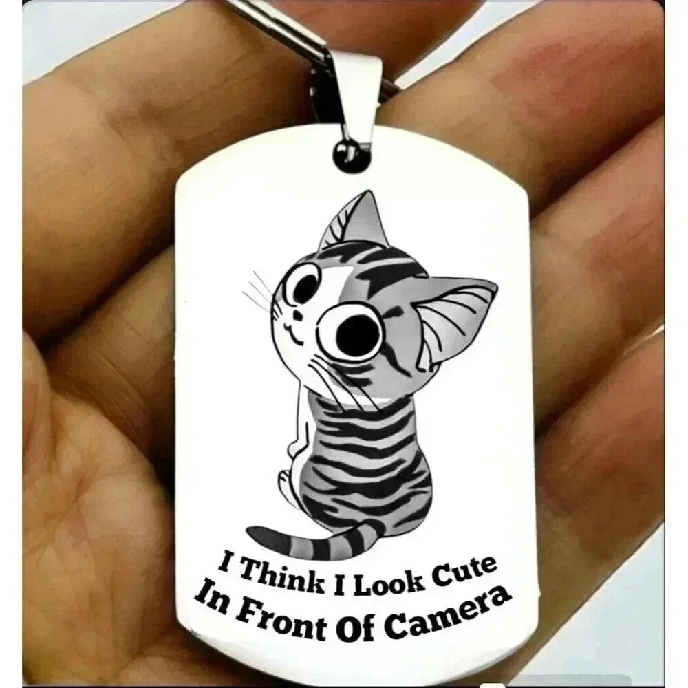 Kitty Cat Look Cute In Front Of Camera Hot Cute Keychain